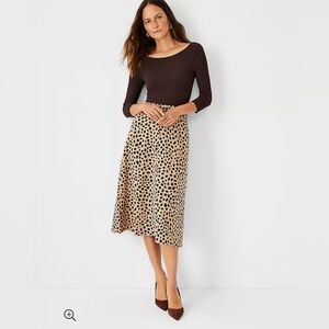 NWT Ann Taylor Animal Print Midi Skirt